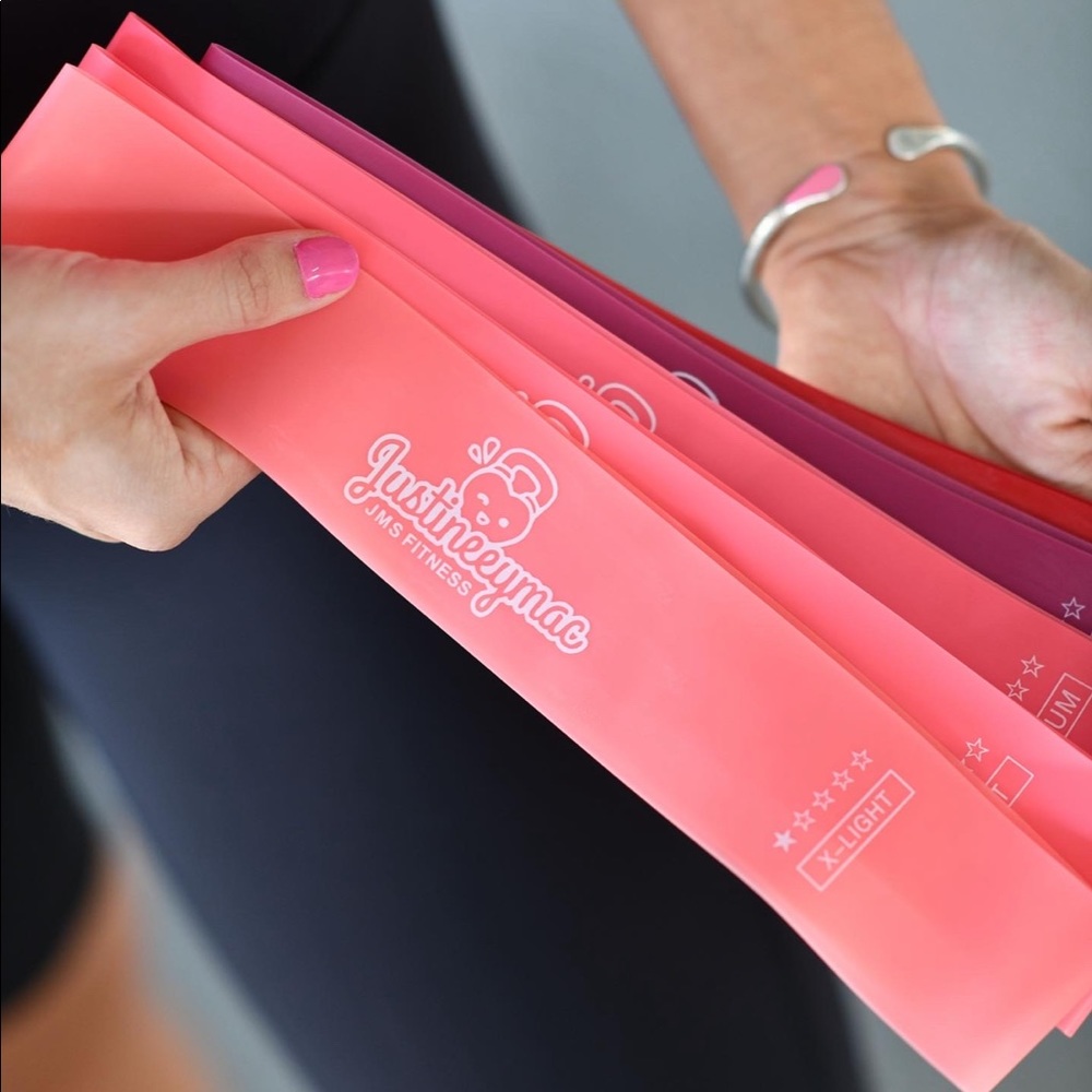 Pink Ombré Resistance Bands Pack of 5 Sizes XL-XH